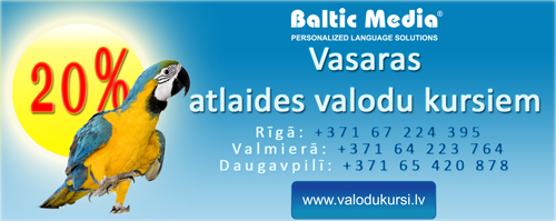 Vasaras atlaides valodu kursiem - 20%. Baltic Media Ltd.